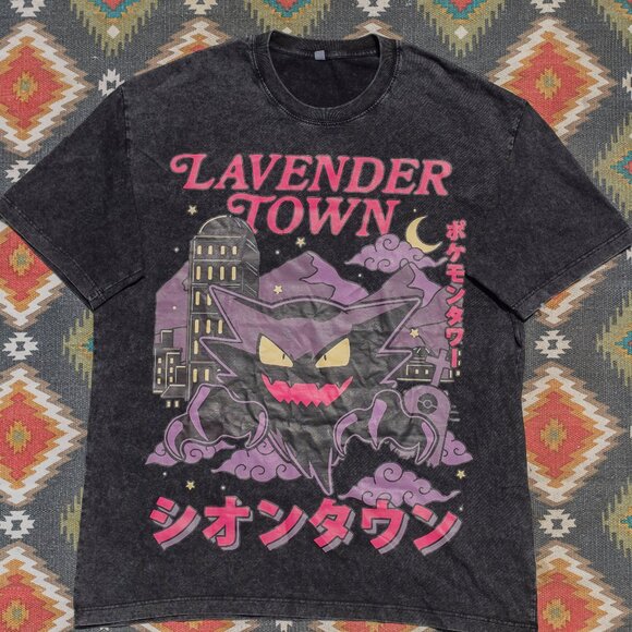 -XXL- POKEMON Haunter Lavender Town Tee | Japanese Fandom Games | Ghost Shirt - Picture 1 of 2